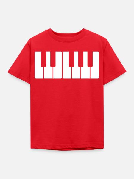 Klavier - Kinder T-Shirt - Rot