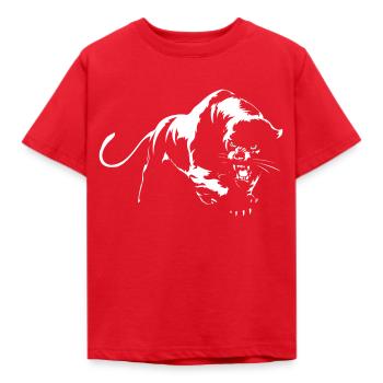 Panther Raubtier - Kinder T-Shirt - Rot - Vorne - AI Model Kid Male (0cm)