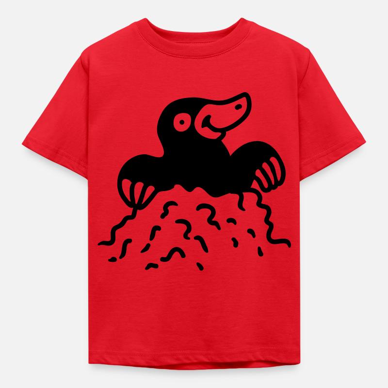 Maulwurf - line - Kinder T-Shirt - Rot