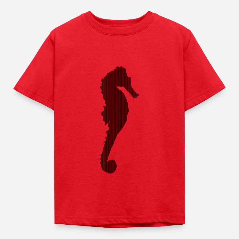 Seepferdchen Meerestiere - Kinder T-Shirt - Rot