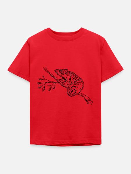 Chamäleon. Chamaeleon. - Kinder T-Shirt - Rot