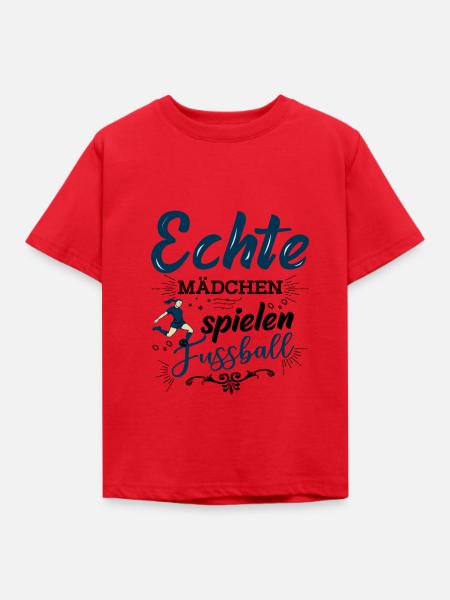 Fussball Mädchen Frauen - Kinder T-Shirt - Rot