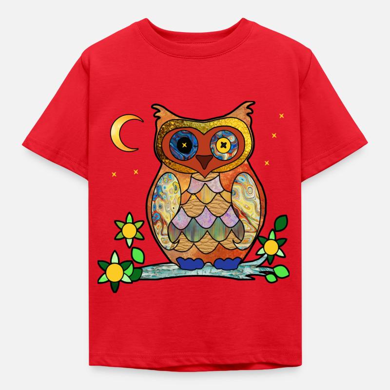 Eule - Kinder T-Shirt - Rot