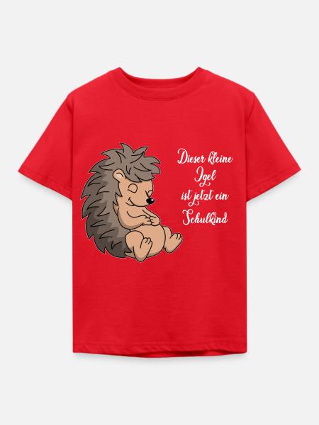 lorey.w "kleiner Igel", Junge, Schulkind - Kinder T-Shirt - Rot