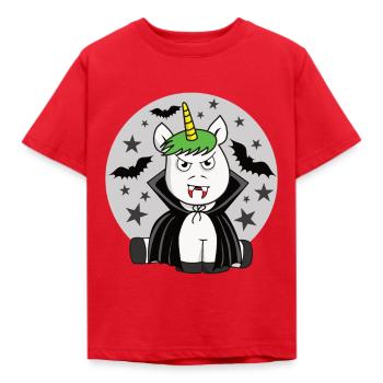 Vampir Einhorn - Kinder T-Shirt - Rot - Vorne - AI Model Kid Male (0cm)