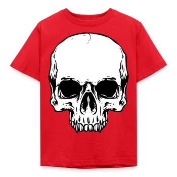 Half Skull Head - Kinder T-Shirt - Rot - Vorne - AI Model Kid Male (0cm)