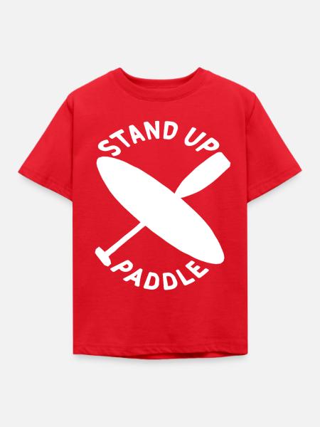 Stand-up-Paddleboard weiß - Kinder T-Shirt - Rot