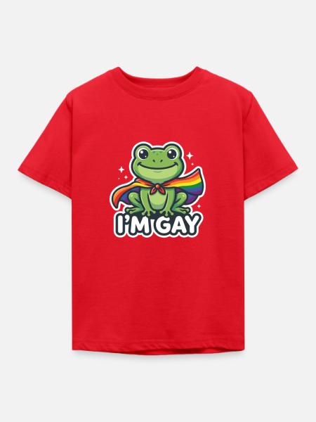 Schwul Frosch Regenbogenfahne - Kinder T-Shirt - Rot