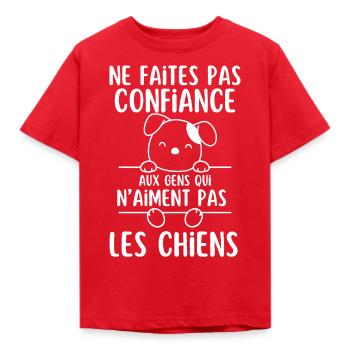Ne Faites Pas aux gens qui naiment pas les chiens - T-shirt Enfant - rouge - Devant - AI Model Kid Male (0cm)