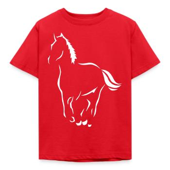 art-cadre d'équitation Horse Art Pony - T-shirt Enfant - rouge - Devant - AI Model Kid Male (0cm)