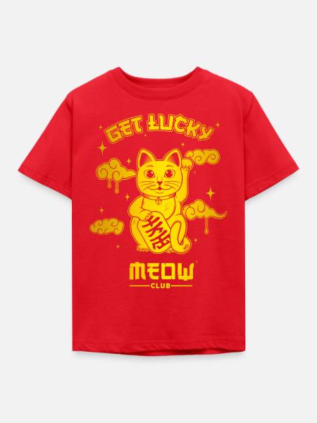 Glückskatze - Kinder T-Shirt - Rot