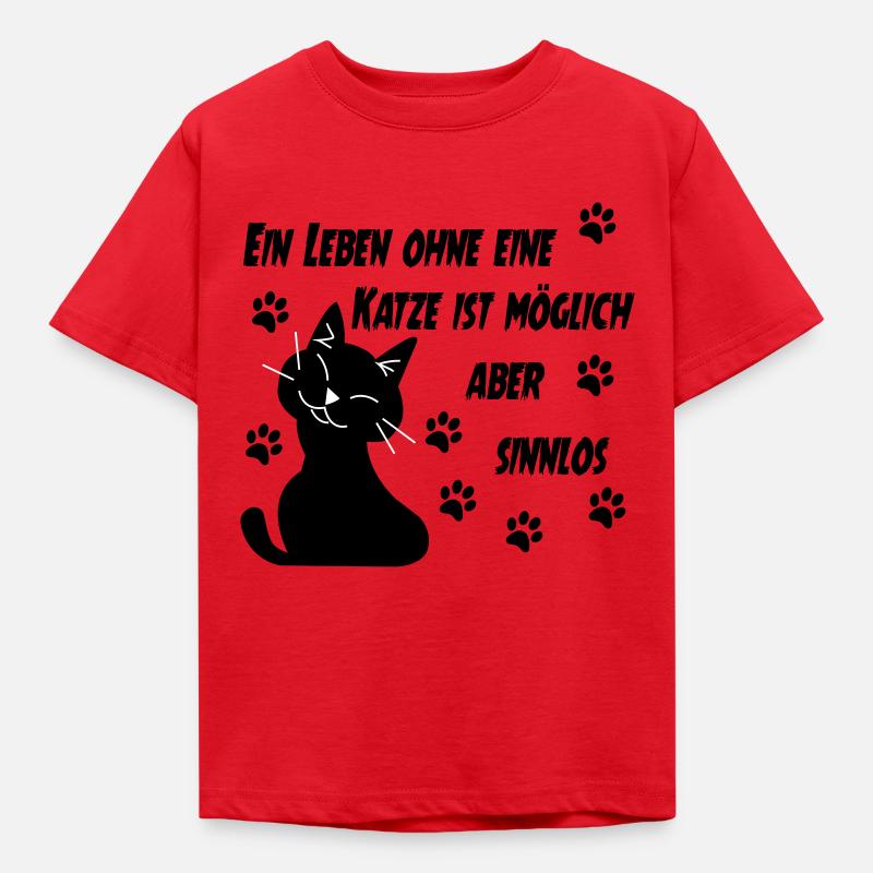 KATZE - KATZE - KATZE - KATZE - Kinder T-Shirt - Rot