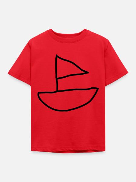 Segelschiff - Kinder T-Shirt - Rot