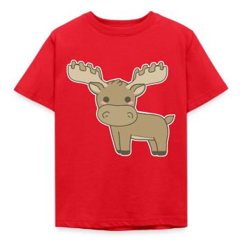 Elch - Kinder T-Shirt - Rot - Vorne - AI Model Kid Male (0cm)