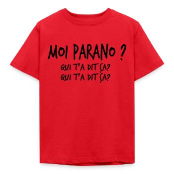 moi parano - T-shirt Enfant - rouge - Devant - AI Model Kid Male (0cm)