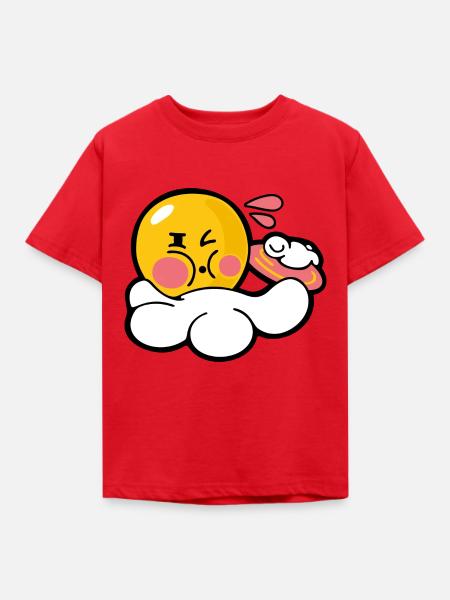 Smiley Discus - Kinder T-Shirt - Rot