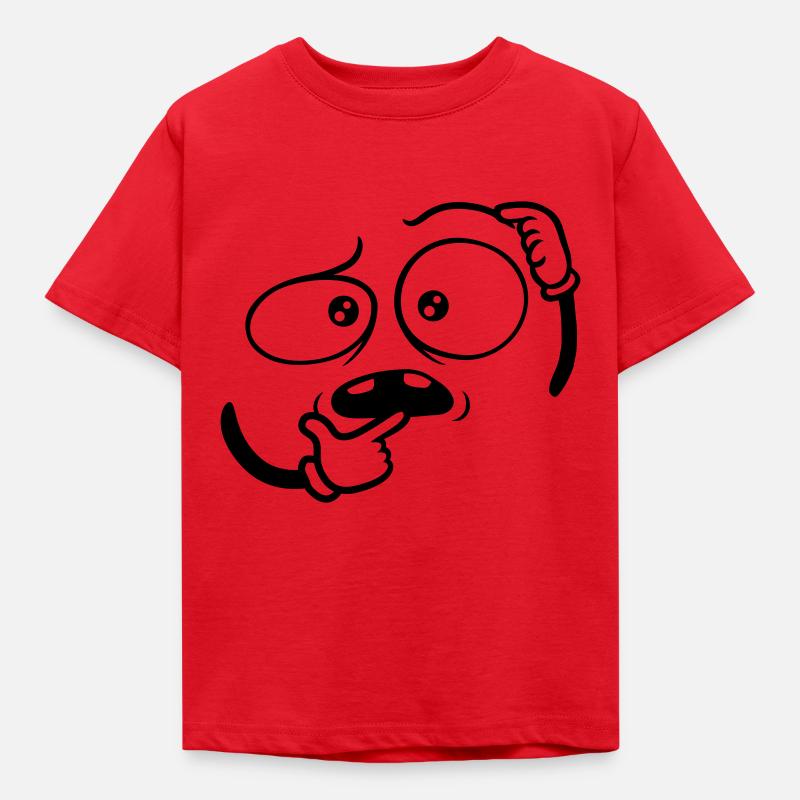 Visage gestuel de la main douteux - T-shirt Enfant - rouge