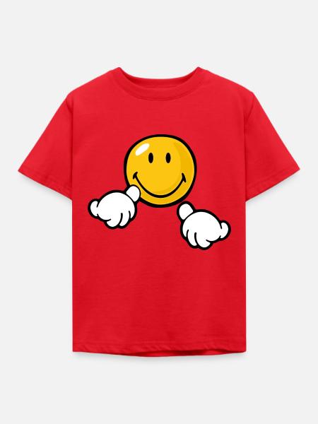 Smiley Attention - Kinder T-Shirt - Rot
