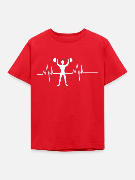 Workout Mann Herzschlag - Kinder T-Shirt - Rot