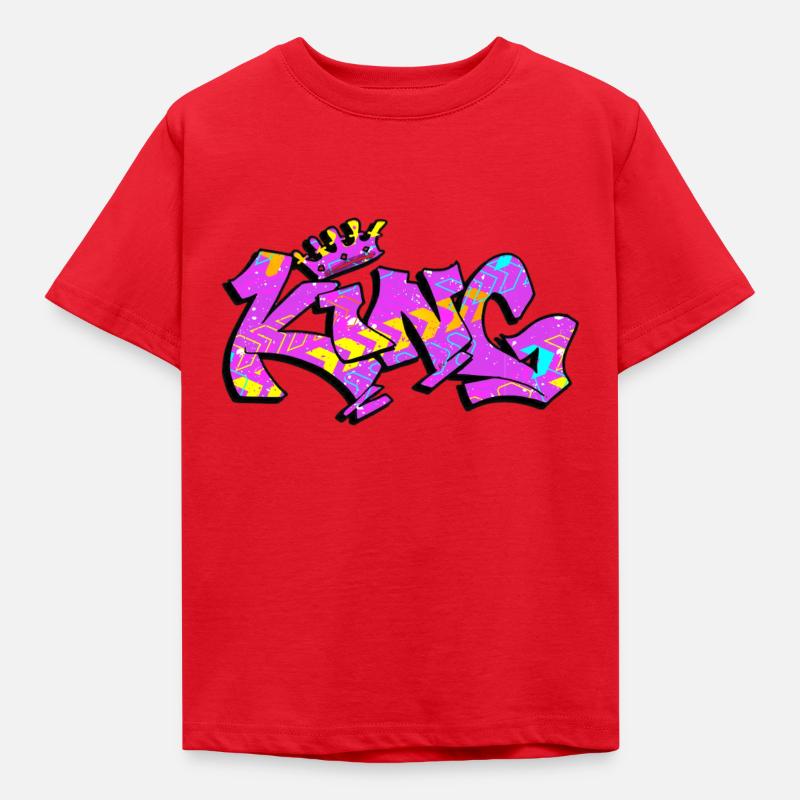 Graffiti-Stil Splash Hip Hop Farben Maler König - Kinder T-Shirt - Rot