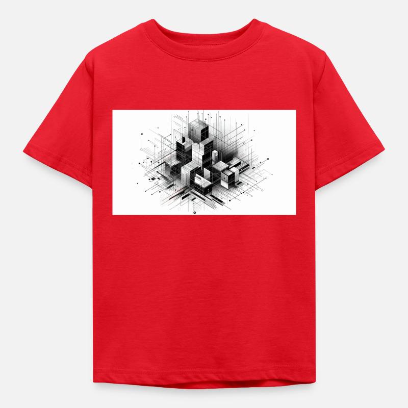 Abstract boxes - Kids' T-Shirt - red