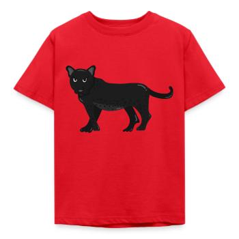 Panther - Kinder T-Shirt - Rot - Vorne - AI Model Kid Male (0cm)