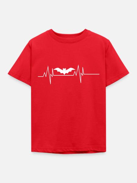 Halloween Fledermaus Herzschlag - Kinder T-Shirt - Rot