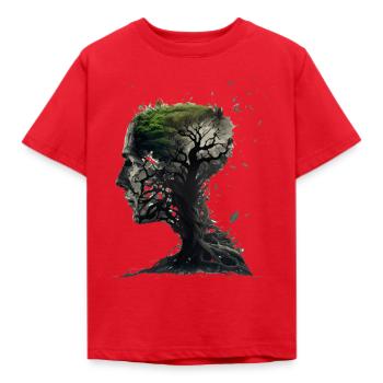 Organischer Baumkopf Geschenk - Kinder T-Shirt - Rot - Vorne - AI Model Kid Male (0cm)