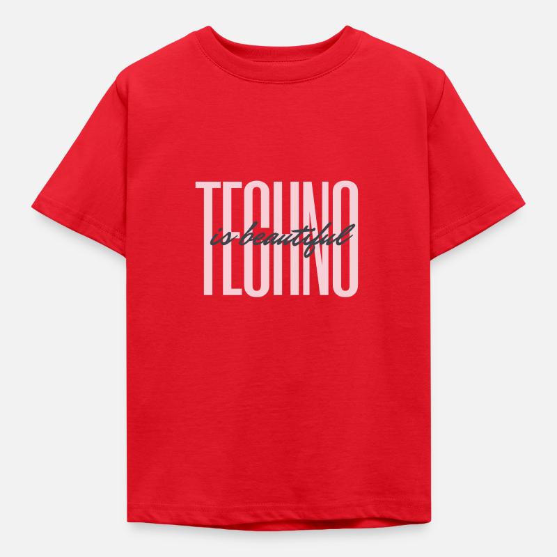 techno is beautyiful - Kids' T-Shirt - red