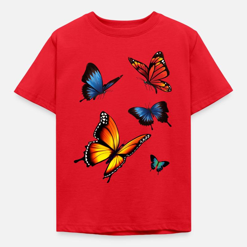 Schmetterlinge - Kinder T-Shirt - Rot