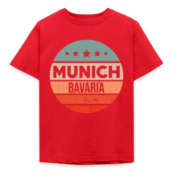 München - Kinder T-Shirt - Rot - Vorne - AI Model Kid Male (0cm)