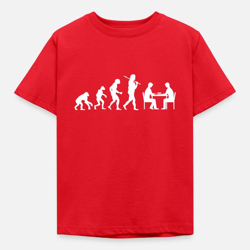 Evolution Schach - Børne-T-shirt - rød