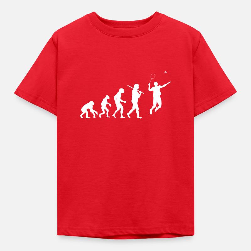 Evolution Badminton - Kinder T-Shirt - Rot