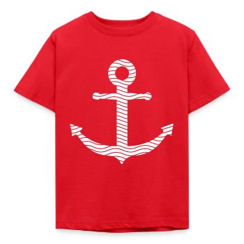 Anker - Kinder T-Shirt - Rot - Vorne - AI Model Kid Male (0cm)