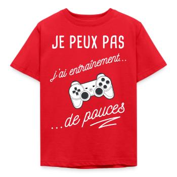 je peux pas j'ai jeux vidéos - T-shirt Enfant - rouge - Devant - AI Model Kid Male (0cm)
