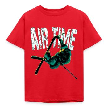 air time free ski - Kids' T-Shirt - red - Front - AI Model Kid Male (0cm)