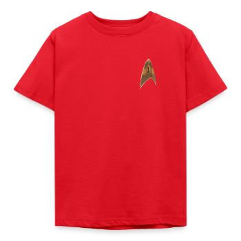 Star Trek Delta Abzeichen Uniform - Kinder T-Shirt - Rot - Vorne - AI Model Kid Male (0cm)