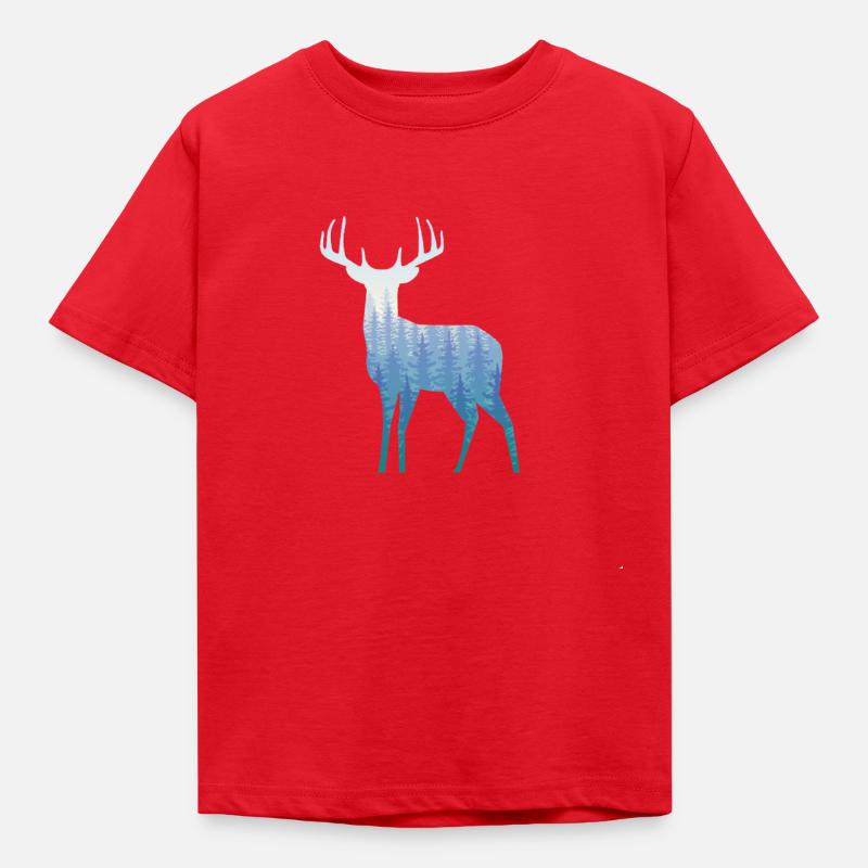 Moose forest - Kids' T-Shirt - red
