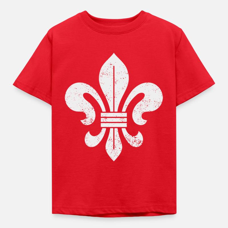 Lys (Fleur-de-Lis) Fleur de lys VINTAGE - T-shirt Enfant - rouge