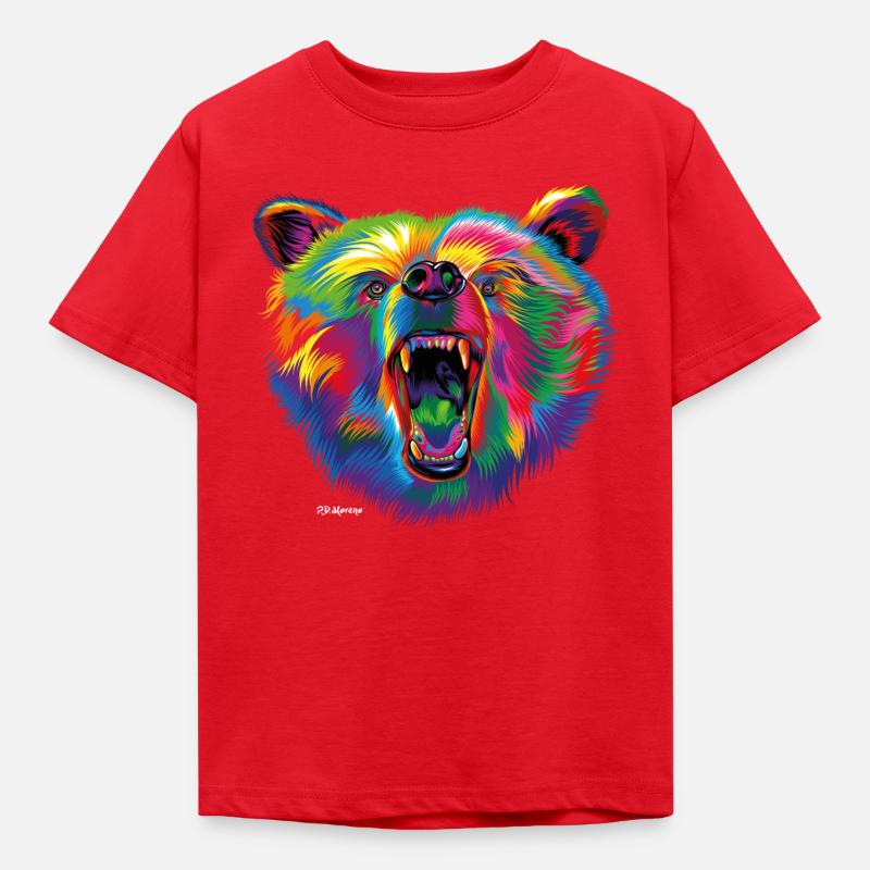 P.D. Moreno Bunter Bär - Kinder T-Shirt - Rot