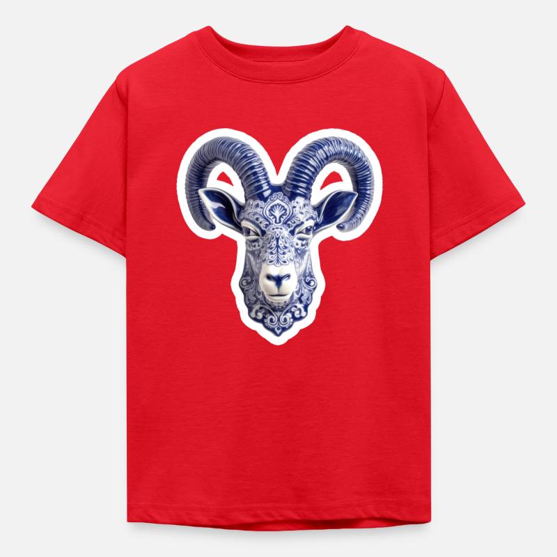 Ceramic deer head - Kids' T-Shirt - red