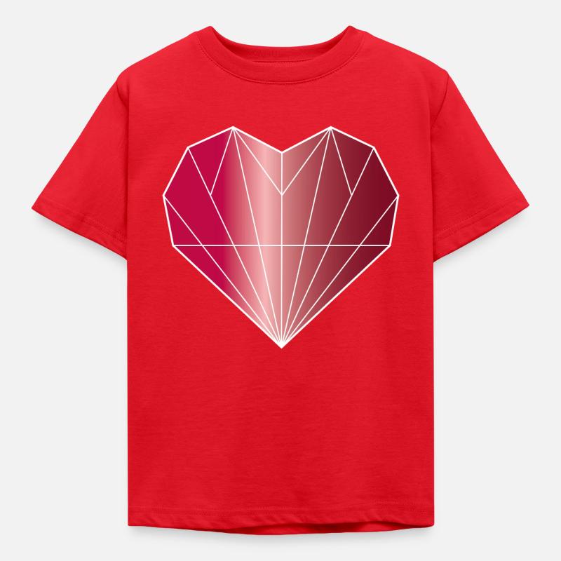 Heart Diamond Ruby Red - Kids' T-Shirt - red
