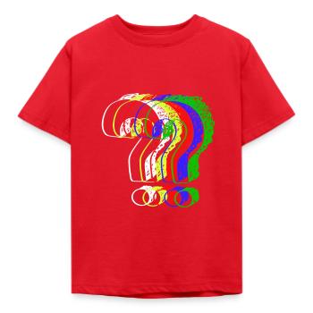 Colorful question marks - Kids' T-Shirt - red - Front - AI Model Kid Male (0cm)
