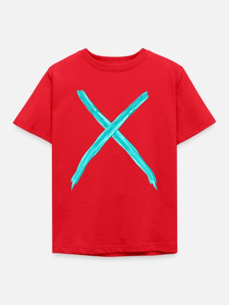X tuerkis - Kinder T-Shirt - Rot