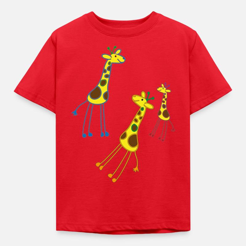 Giraffen - Kinder T-Shirt - Rot