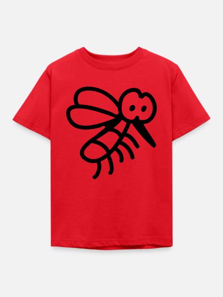 Mücke - Insekt - Line - Kinder T-Shirt - Rot