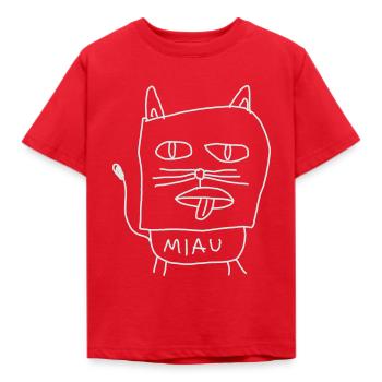 Miaumiau - Kinder T-Shirt - Rot - Vorne - AI Model Kid Male (0cm)