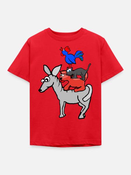 Die Bremer Stadtmusikanten - Kinder T-Shirt - Rot