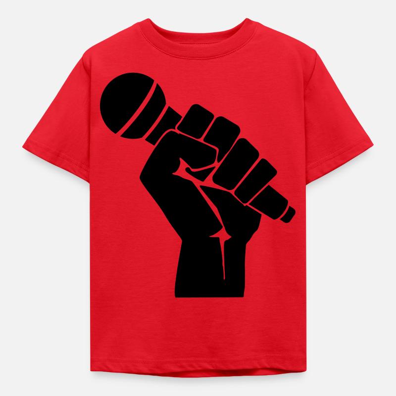 Fist with microphone - Kids' T-Shirt - red
