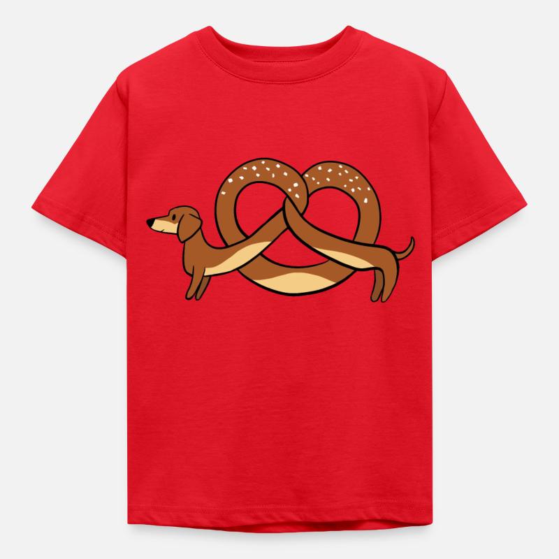 Brezeldackel hell - Kinder T-Shirt - Rot